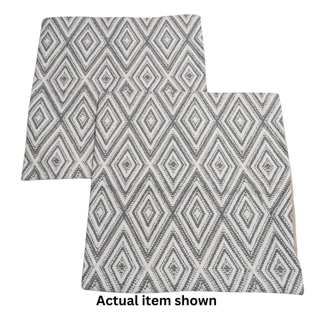 🔹 HPUK Geometric Blue Throw Pillow Covers 20x20 Set of 2 Boho Modern Textured - Picture 3 of 6